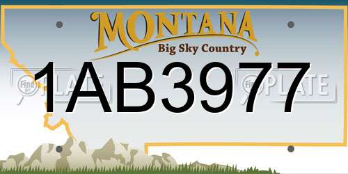 1AB3977 Montana License Plate