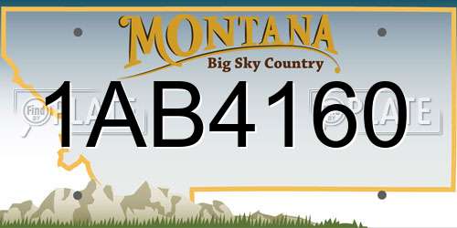 1AB4160 Montana License Plate