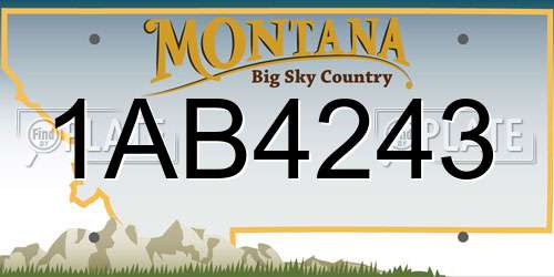 1AB4243 Montana License Plate