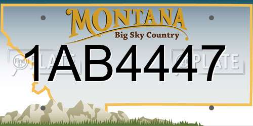 1AB4447 Montana License Plate