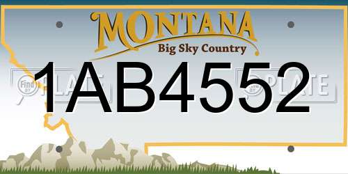 1AB4552 Montana License Plate