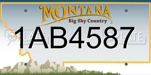 1AB4587 Montana License Plate