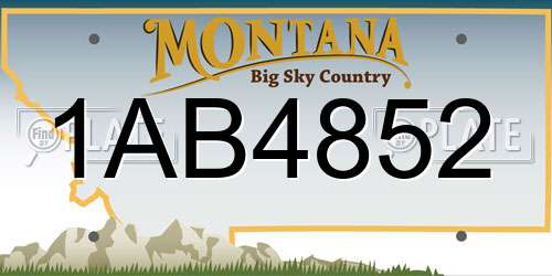 1AB4852 Montana License Plate