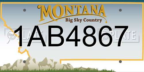1AB4867 Montana License Plate