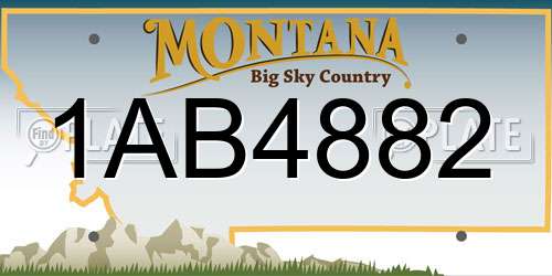 1AB4882 Montana License Plate