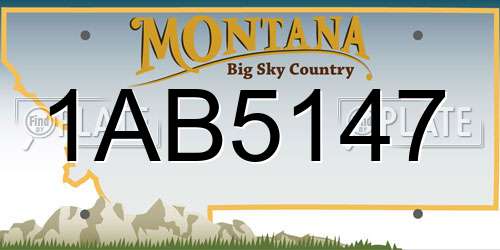 1AB5147 Montana License Plate