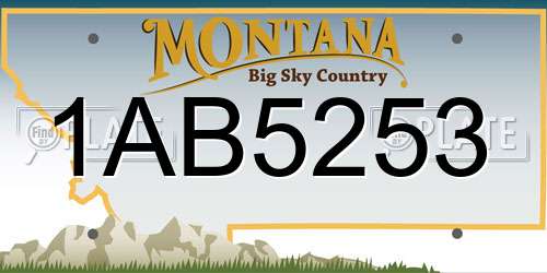 1AB5253 Montana License Plate