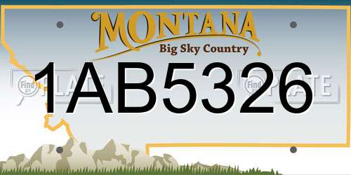 1AB5326 Montana License Plate