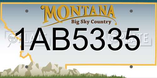 1AB5335 Montana License Plate