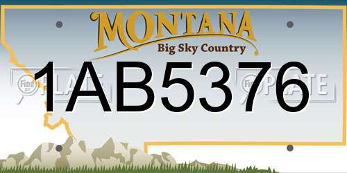 1AB5376 Montana License Plate