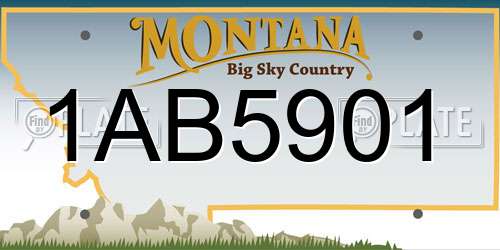 1AB5901 Montana License Plate