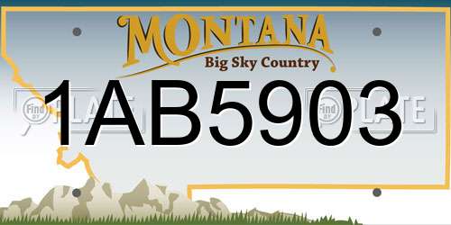 1AB5903 Montana License Plate