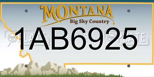 1AB6925 Montana License Plate