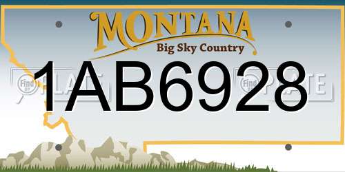 1AB6928 Montana License Plate