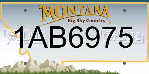 1AB6975 Montana License Plate