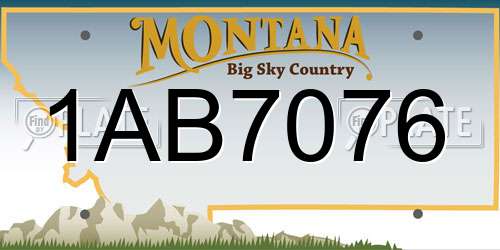1AB7076 Montana License Plate