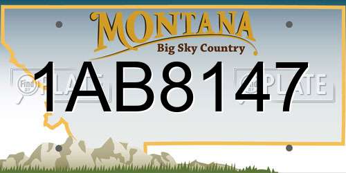 1AB8147 Montana License Plate