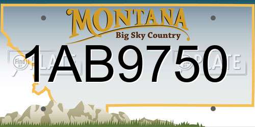 1AB9750 Montana License Plate