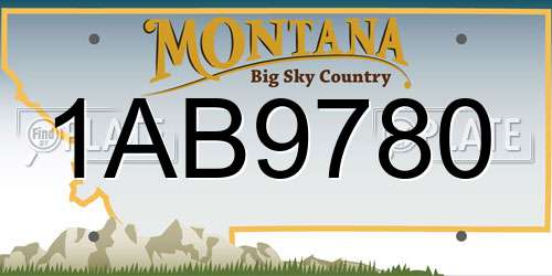 1AB9780 Montana License Plate