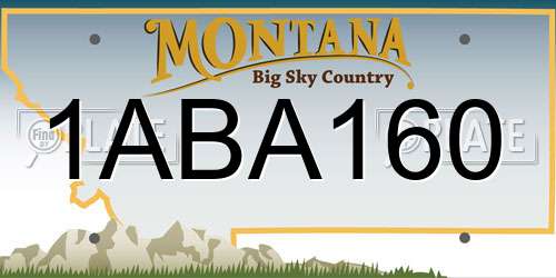 1ABA160 Montana License Plate