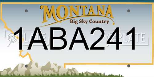 1ABA241 Montana License Plate