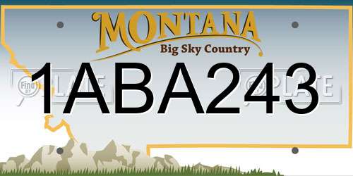 1ABA243 Montana License Plate
