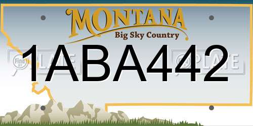 1ABA442 Montana License Plate