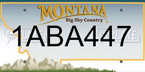1ABA447 Montana License Plate
