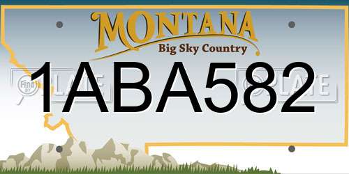 1ABA582 Montana License Plate