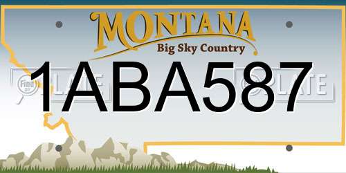 1ABA587 Montana License Plate