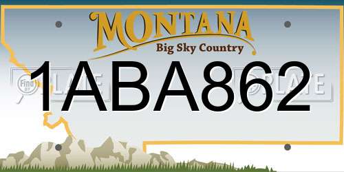 1ABA862 Montana License Plate