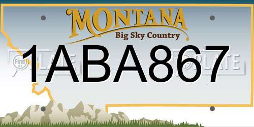 1ABA867 Montana License Plate
