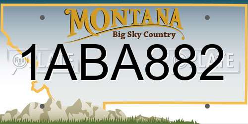 1ABA882 Montana License Plate