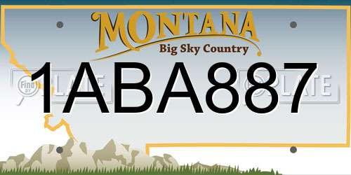 1ABA887 Montana License Plate