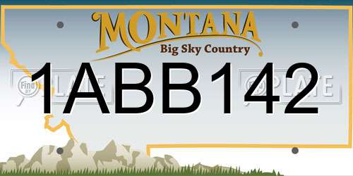 1ABB142 Montana License Plate