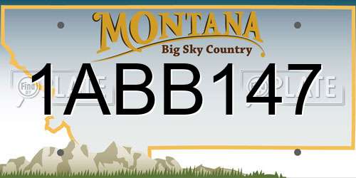 1ABB147 Montana License Plate