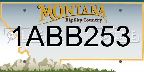 1ABB253 Montana License Plate