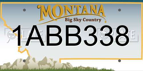 1ABB338 Montana License Plate