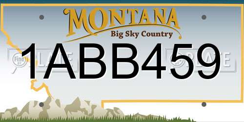 1ABB459 Montana License Plate