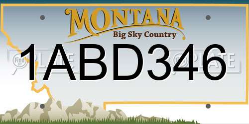 1ABD346 Montana License Plate