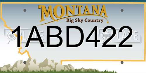 1ABD422 Montana License Plate