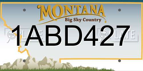 1ABD427 Montana License Plate