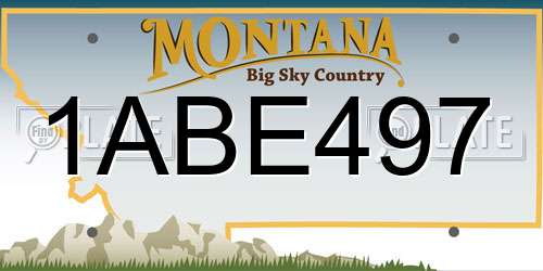 1ABE497 Montana License Plate