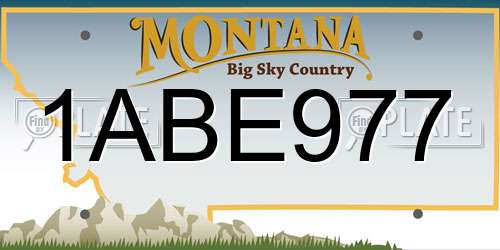 1ABE977 Montana License Plate