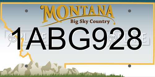 1ABG928 Montana License Plate