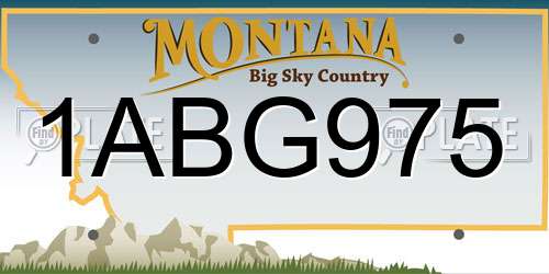 1ABG975 Montana License Plate