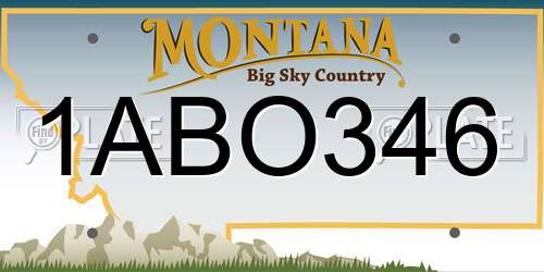 1ABO346 Montana License Plate