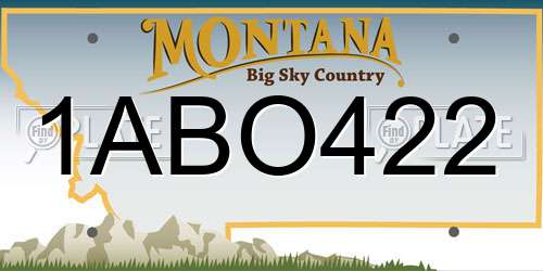 1ABO422 Montana License Plate