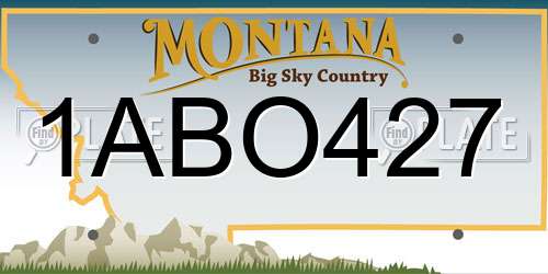 1ABO427 Montana License Plate
