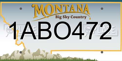 1ABO472 Montana License Plate